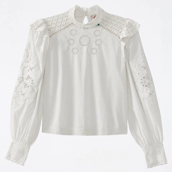 **NWT** FARM RIO Romantic Off White Blouse - Picture 3 of 6